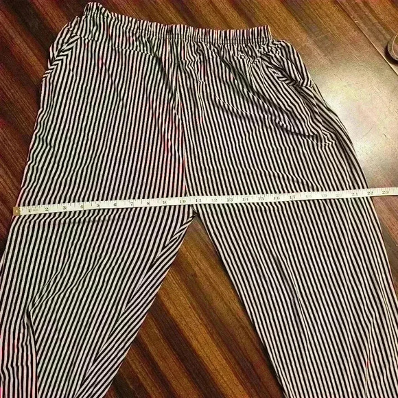 Cotton Blend Black and White Striped Pull-on Jogger Size L  EUC - Picture 8 of 10